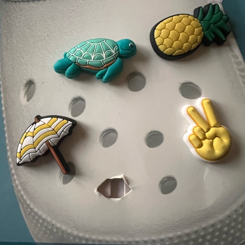CROCS Kids Shoe Charms - Turtle, Pineapple, Umbrella, Peace Sign